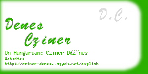 denes cziner business card